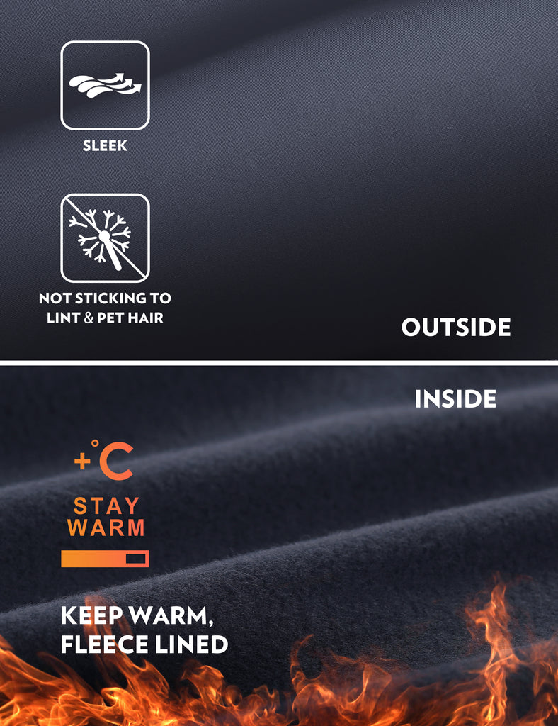 CRZ YOGA Women's Winter High Rise Thermal Fleece Lined Leggings 28'' Navy