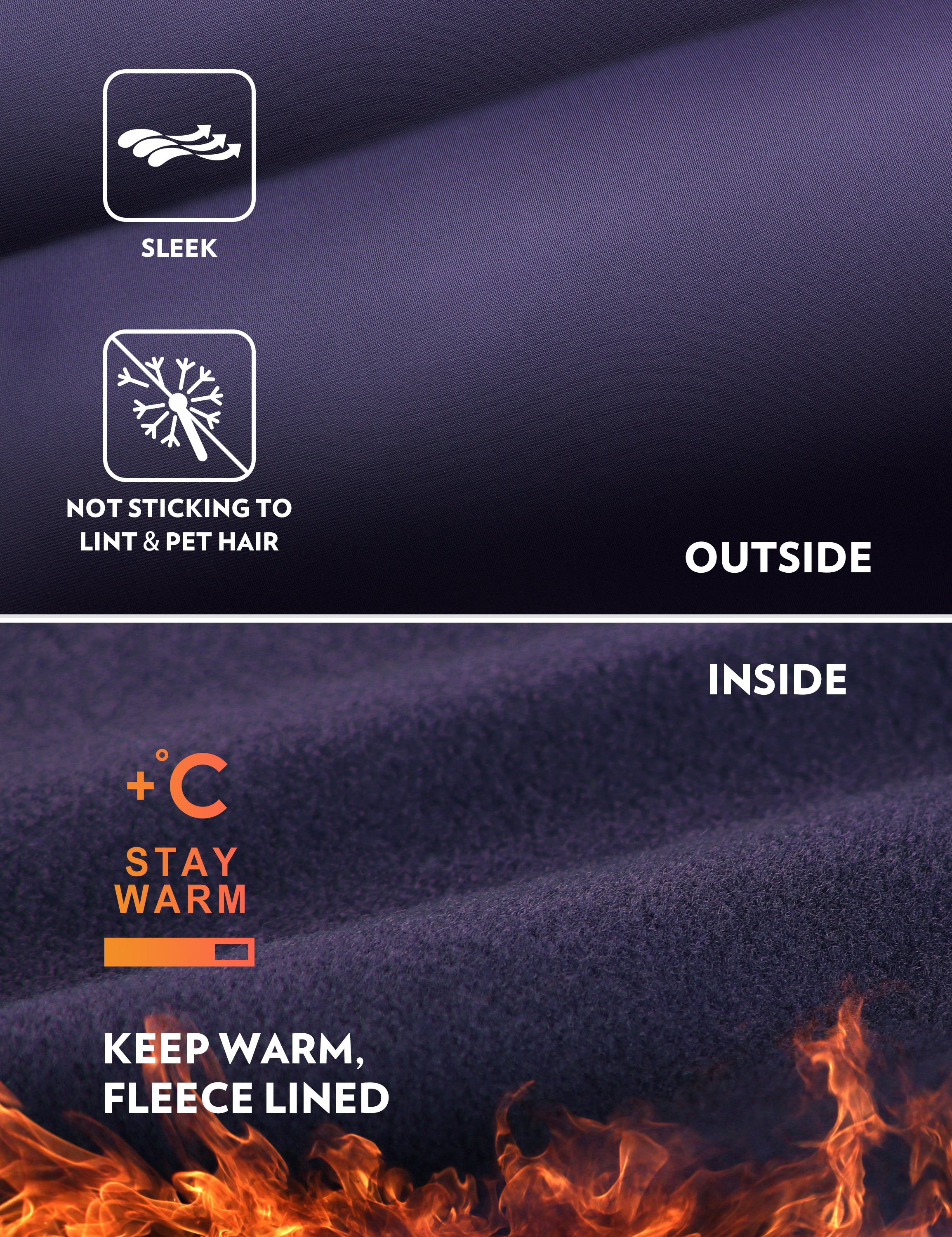 CRZ YOGA Women's Winter High Rise Thermal Fleece Lined Leggings 28'' Purple Taupe