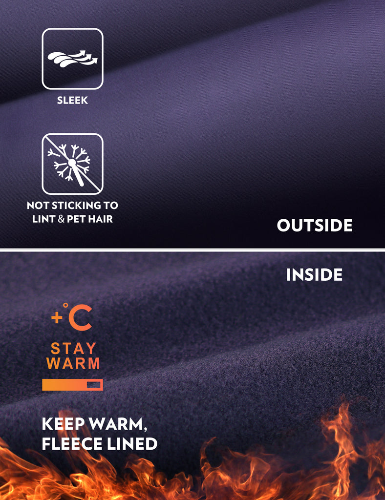 CRZ YOGA Women's Winter High Rise Thermal Fleece Lined Leggings 28'' Purple Taupe