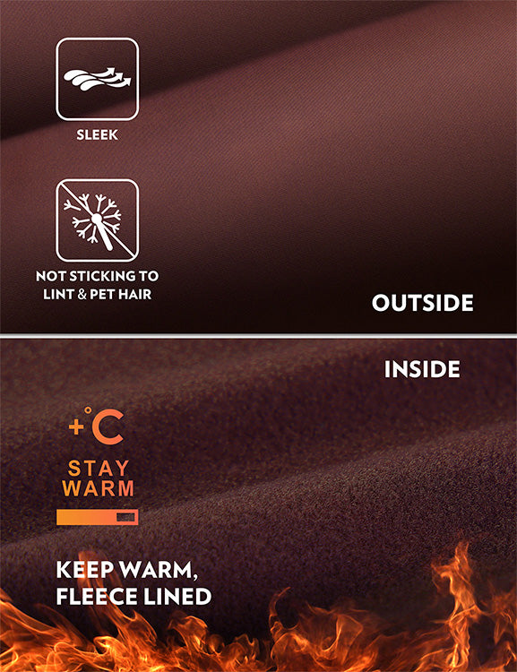 CRZ YOGA Women's Winter High Rise Thermal Fleece Lined Leggings 28'' Taupe