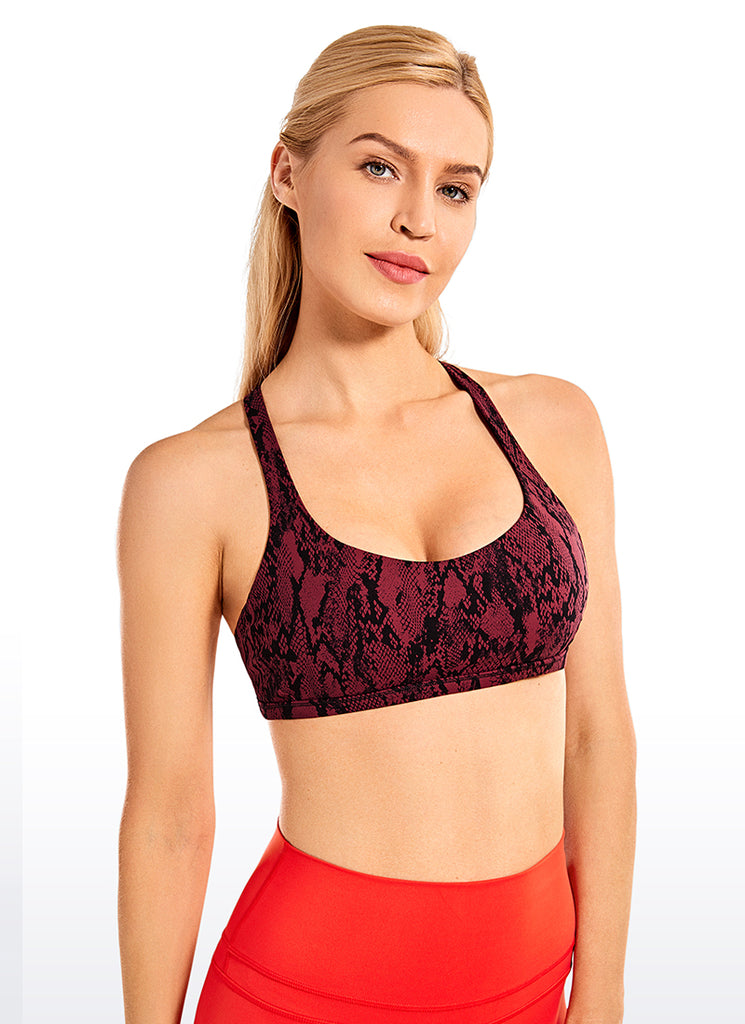 CRZ YOGA Women's Yoga Train Light Support Nakedfeel Strappy Bra Savannah