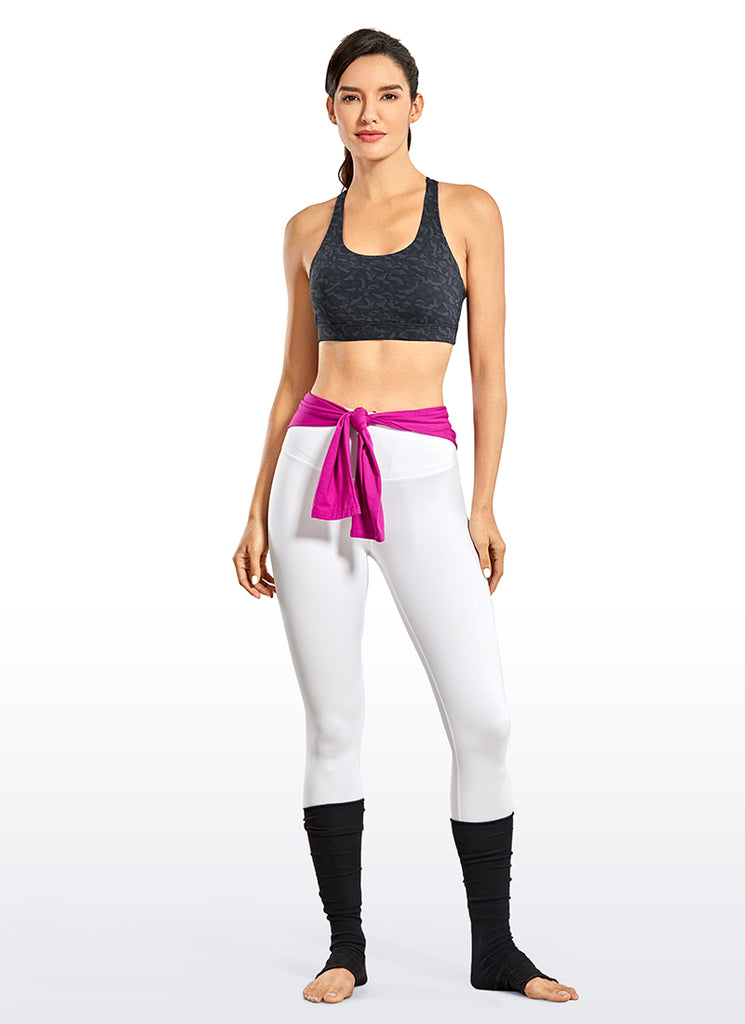 CRZ YOGA Women's Yoga Training Medium Support Nakedfeel Bra Cross Back Camo Multi 2