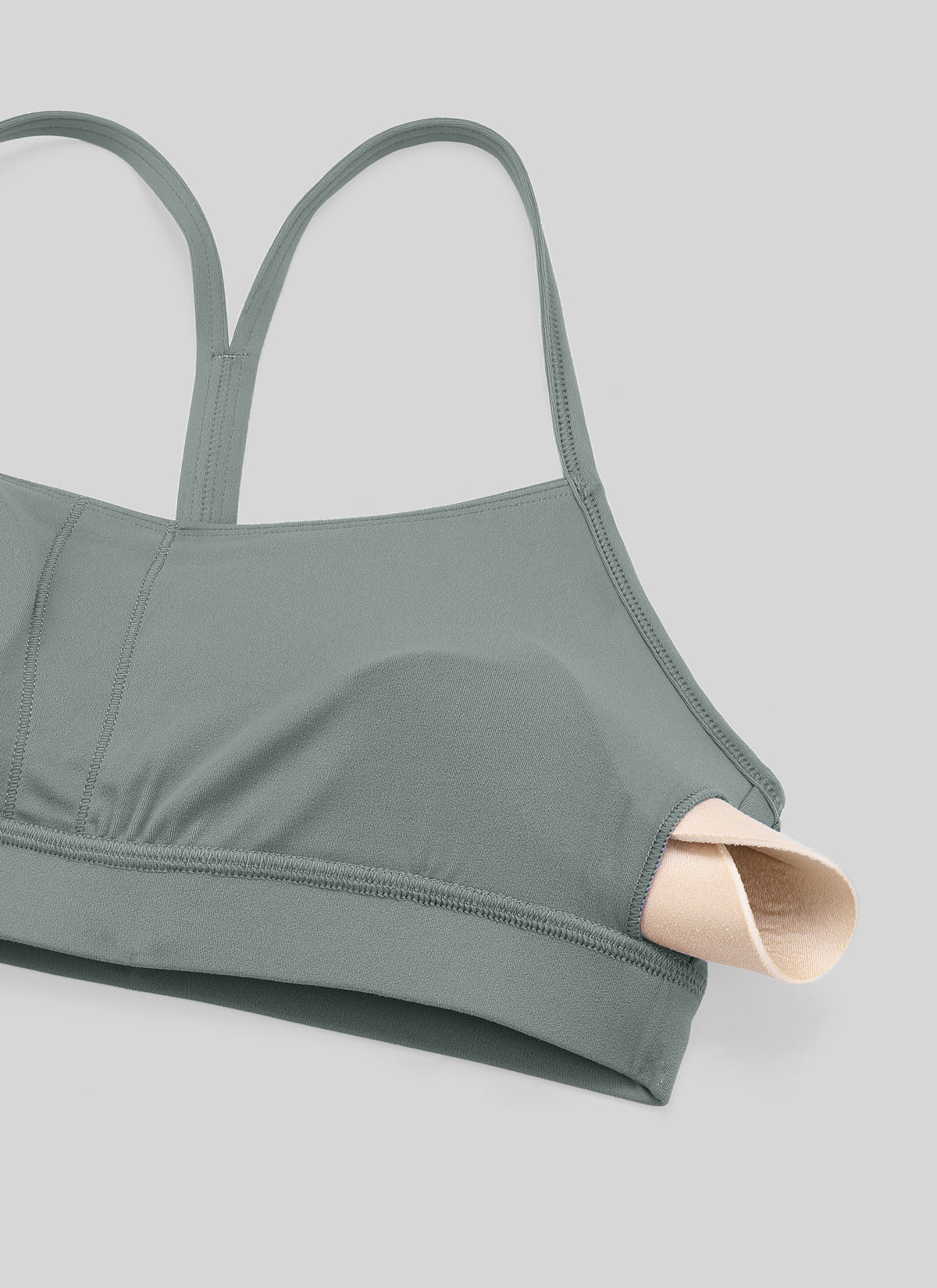 CRZ YOGA Women's Yoga Light Support Butterluxe Sports Bra Y back Grey Sage @model_info:NEW