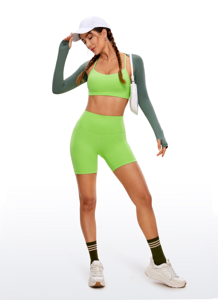 CRZ YOGA Women's Yoga Light Support Butterluxe Sports Bra Y back Green Glow