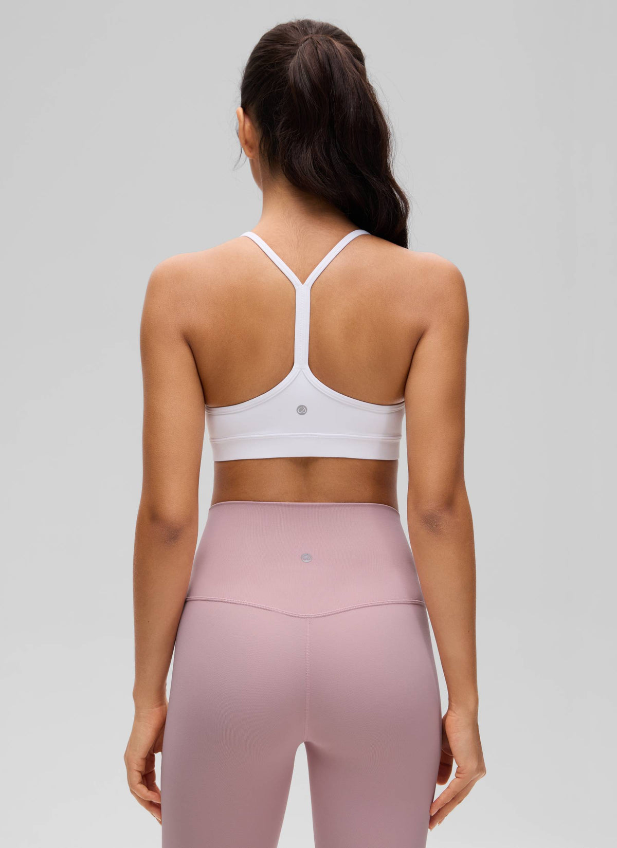 CRZ YOGA Women's Yoga Light Support Butterluxe Sports Bra Y back White @model_info:Liss