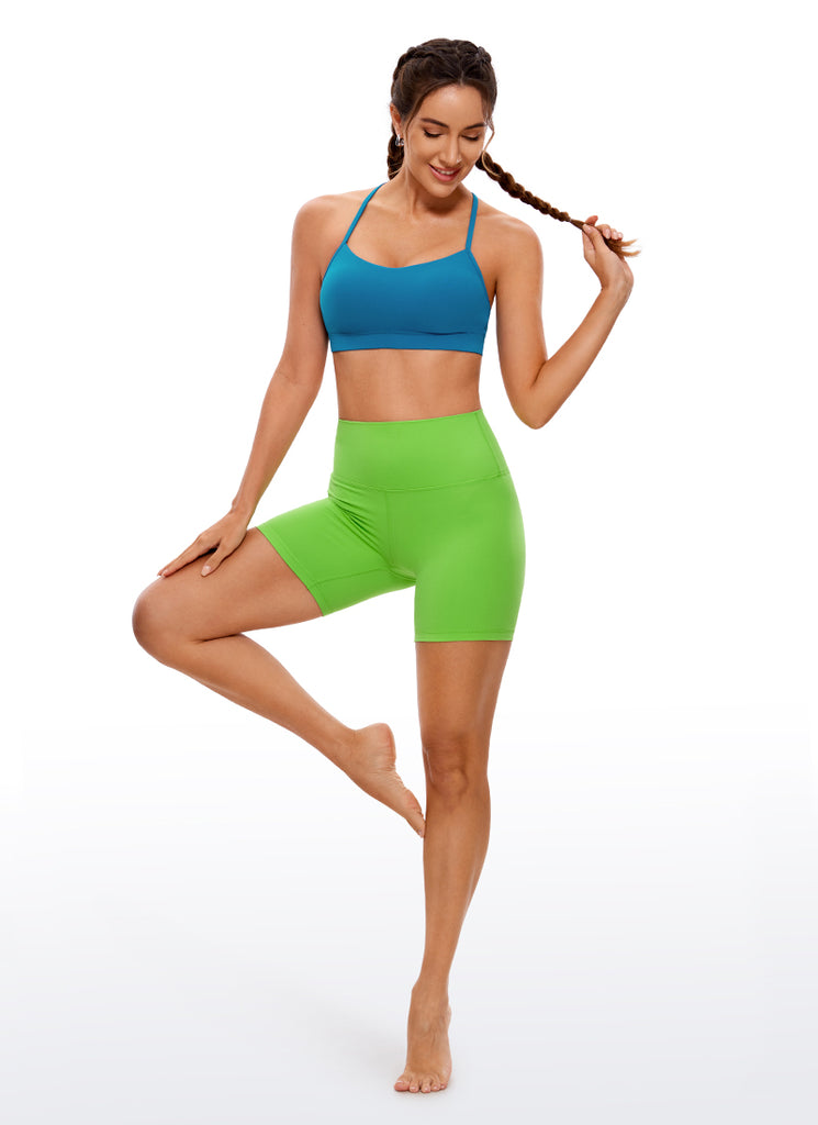 CRZ YOGA Women's Yoga Light Support Butterluxe Sports Bra Y back Super-sonic Blue