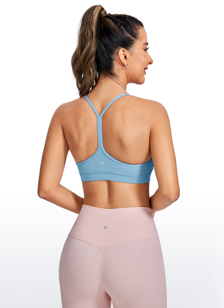 CRZ YOGA Women's Yoga Light Support Butterluxe Sports Bra Y back Super-sonic Blue