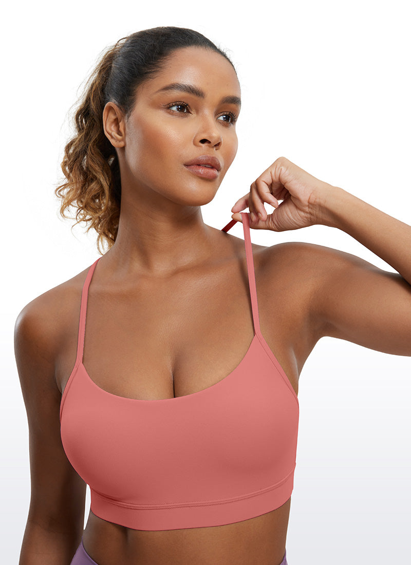 CRZ YOGA Women's Yoga Light Support Butterluxe Sports Bra Y back Briar Rose @model_info:Gigi
