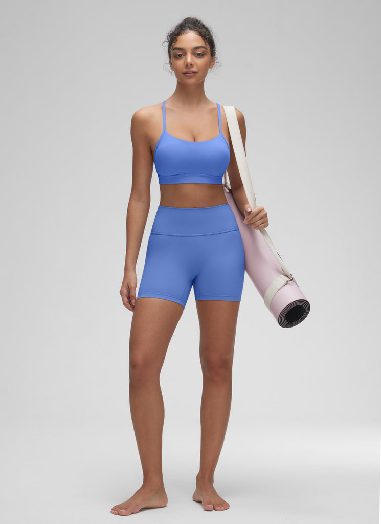 CRZ YOGA Women's Yoga Light Support Butterluxe Sports Bra Y back Mauve