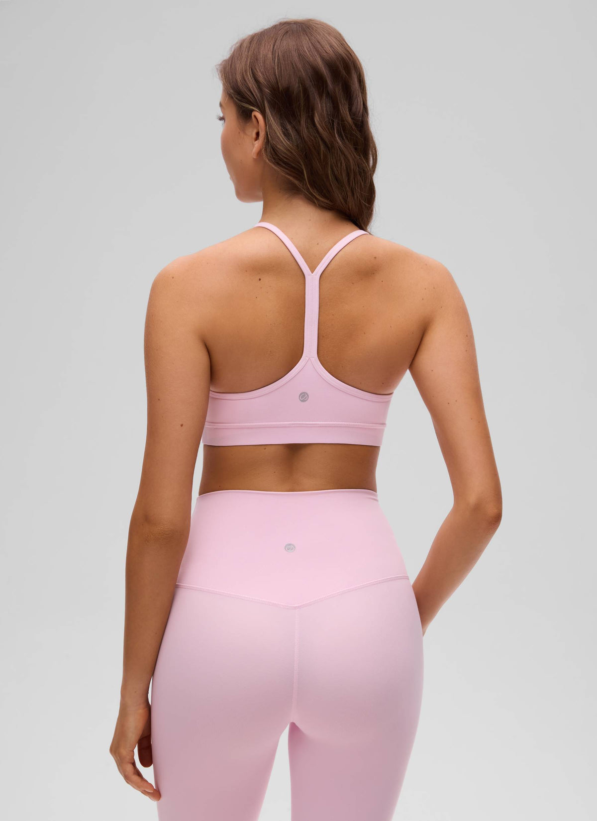 CRZ YOGA Women's Yoga Light Support Butterluxe Sports Bra Y back Pink Peony @model_info:Kriss
