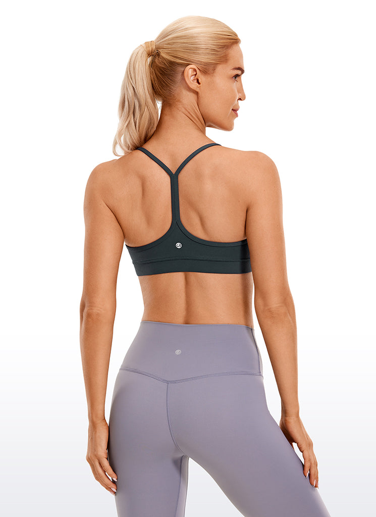 CRZ YOGA Women's Yoga Light Support Butterluxe Sports Bra Y back Dark Green