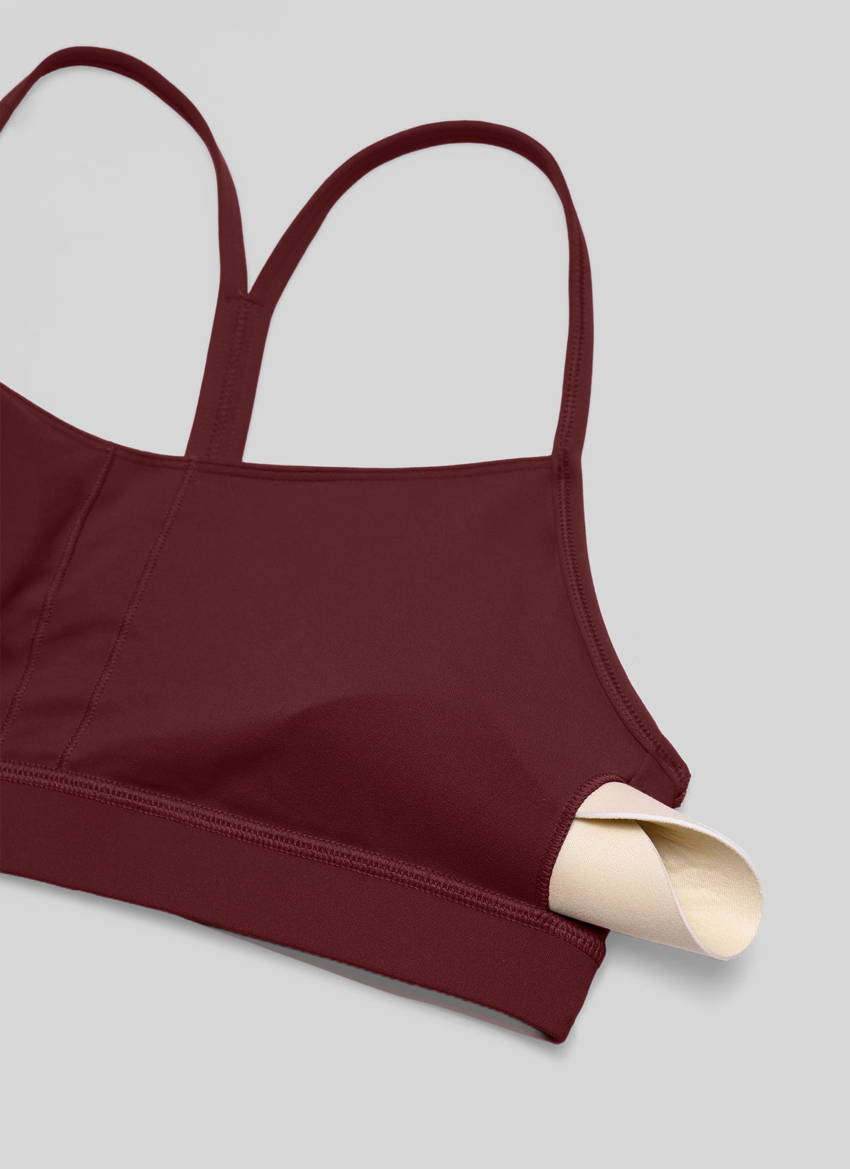 CRZ YOGA Women's Yoga Light Support Butterluxe Sports Bra Y back Red Merlot @model_info:C