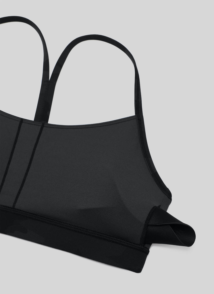 CRZ YOGA Women's Yoga Light Support Butterluxe Sports Bra Y back Dark Grey Camouflage 2