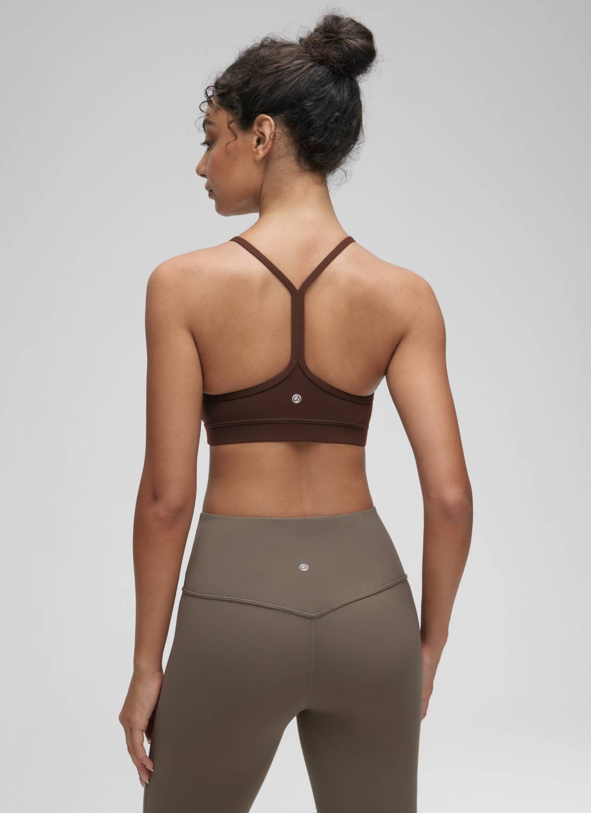 CRZ YOGA Women's Yoga Light Support Butterluxe Sports Bra Y back Lava Brown