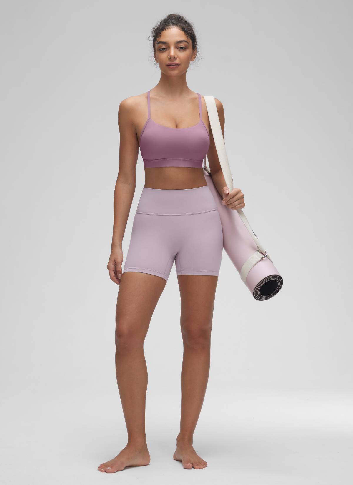 CRZ YOGA Women's Yoga Light Support Butterluxe Sports Bra Y back Light Lavender @model_info:Anano