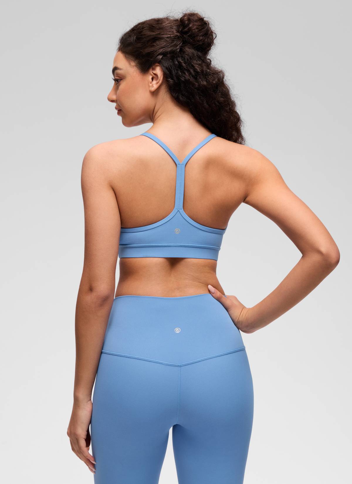 CRZ YOGA Women's Yoga Light Support Butterluxe Sports Bra Y back Party Blue