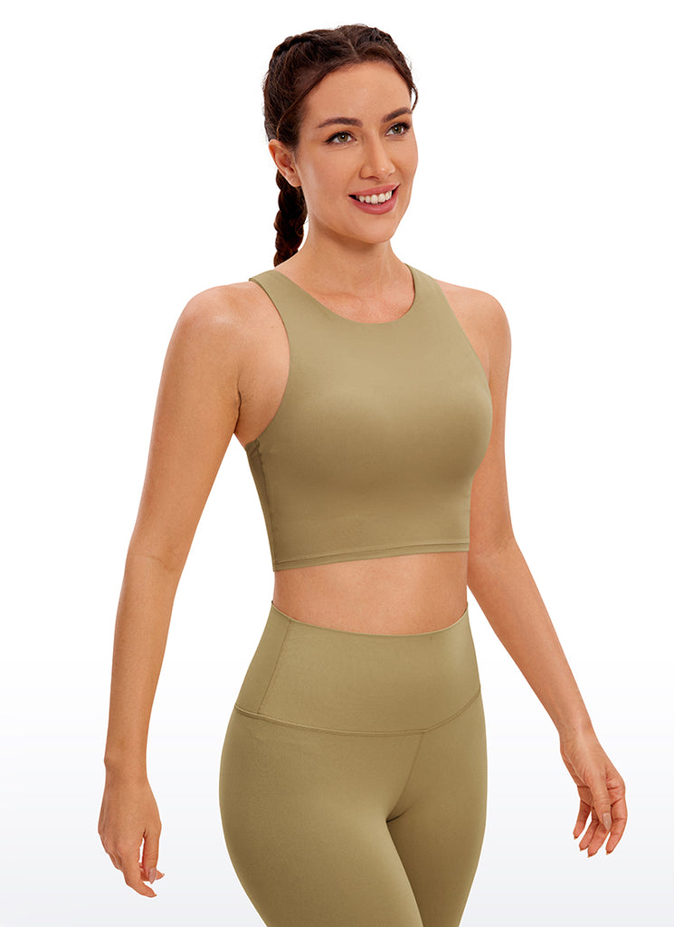 CRZ YOGA  Women's Yoga Low Support Butterluxe Tank High Neck Racerback True Navy