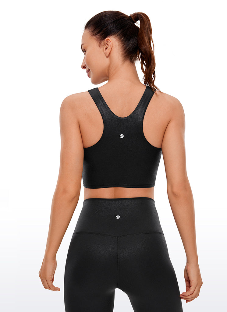 CRZ YOGA  Women's Yoga Low Support Butterluxe Tank High Neck Racerback Black Classic