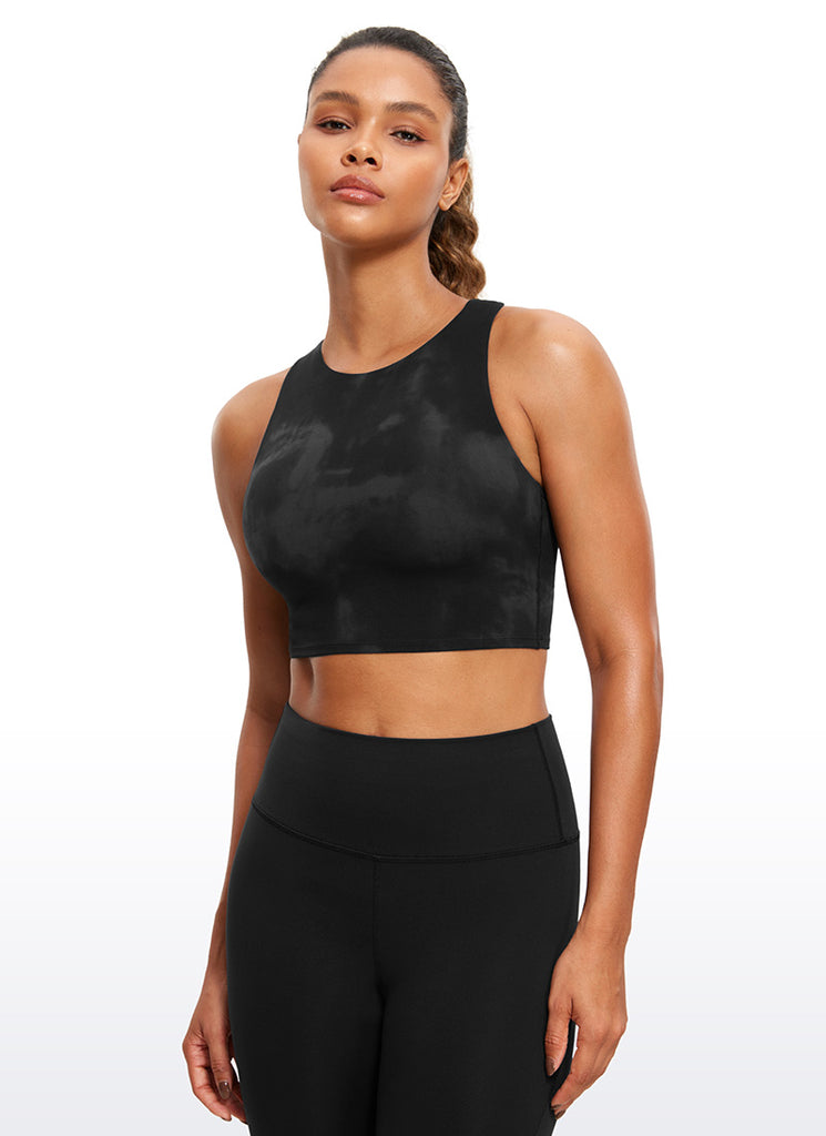 CRZ YOGA  Women's Yoga Low Support Butterluxe Tank High Neck Racerback True Navy