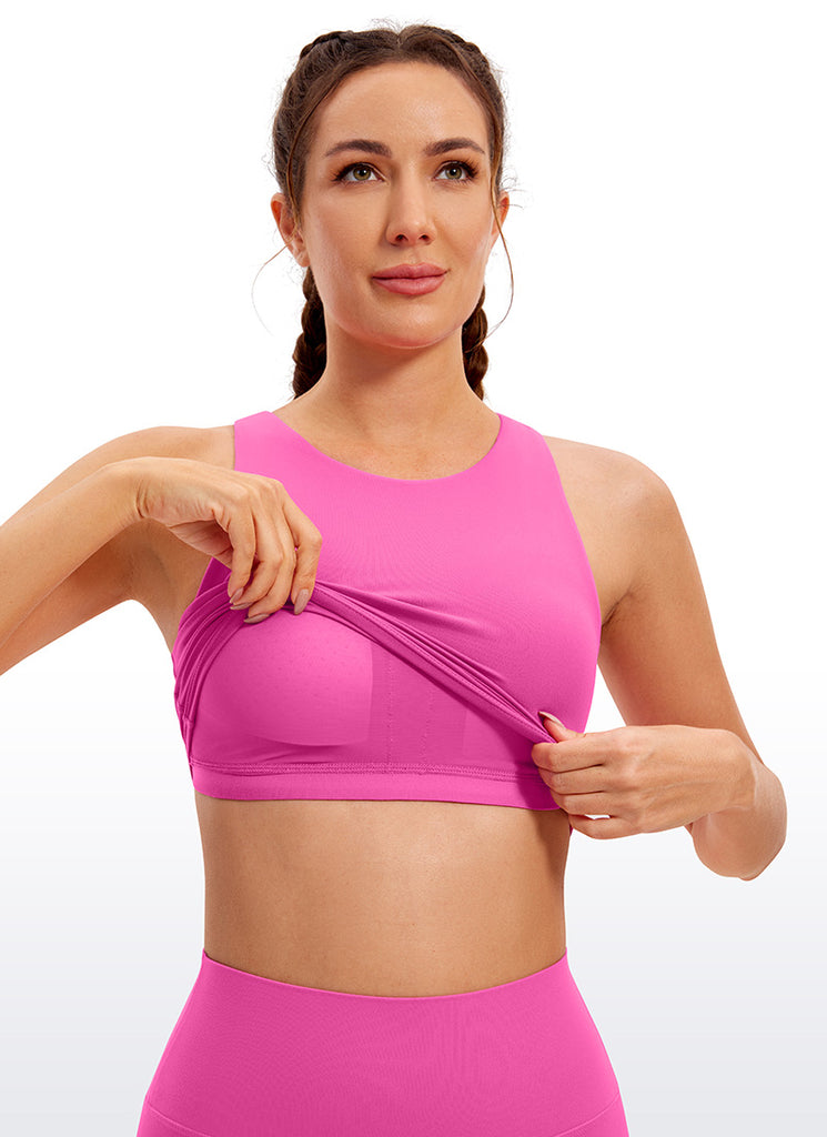 CRZ YOGA  Women's Yoga Low Support Butterluxe Tank High Neck Racerback Light Purple