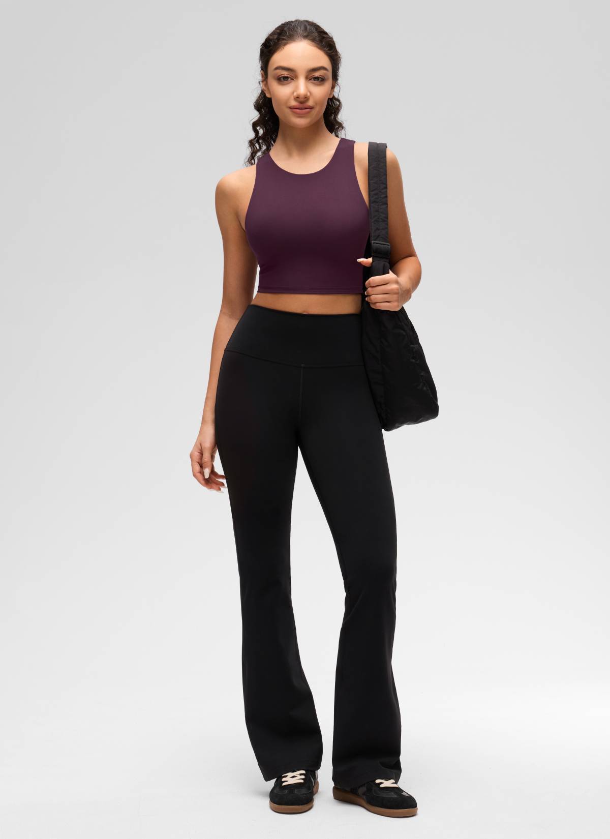 CRZ YOGA  Women's Yoga Low Support Butterluxe Tank High Neck Racerback Deep Purple @model_info:Anano