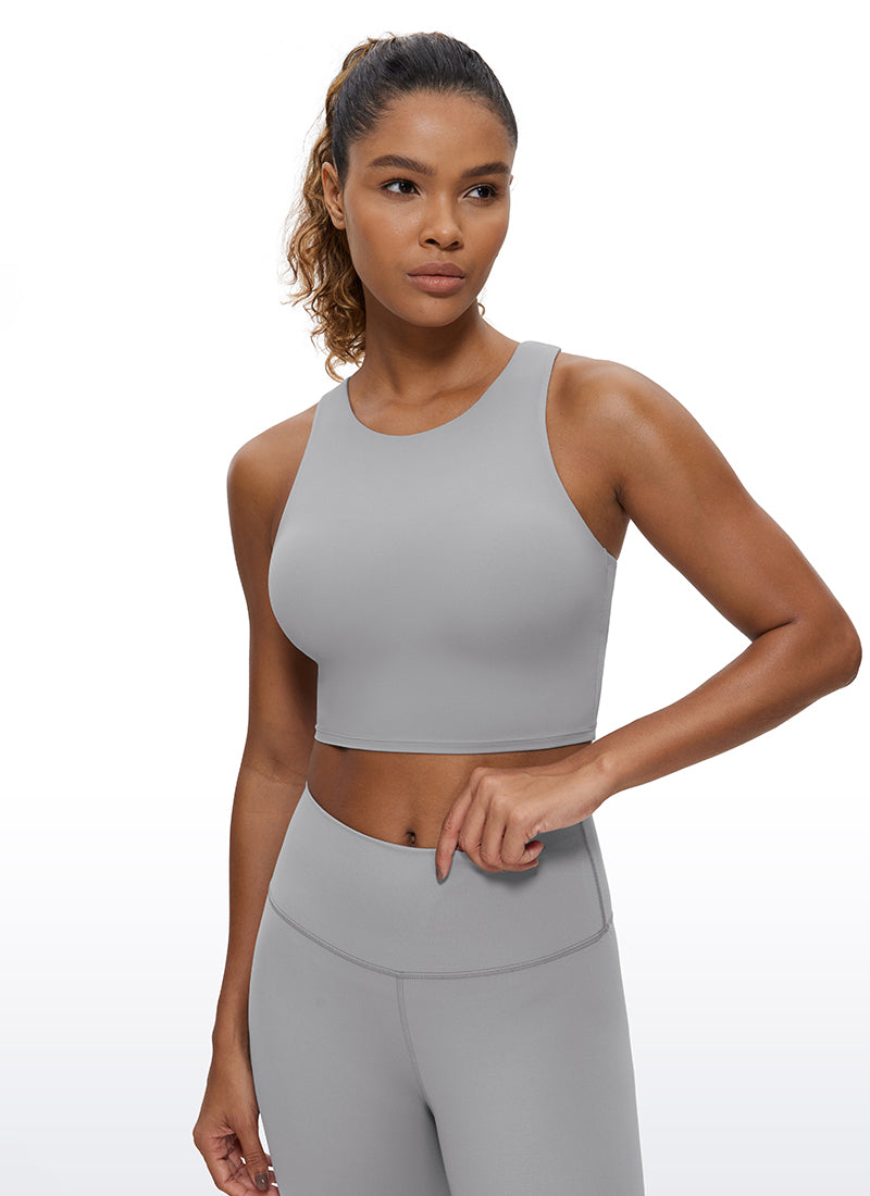 CRZ YOGA  Women's Yoga Low Support Butterluxe Tank High Neck Racerback Rhino Grey @model_info:GI