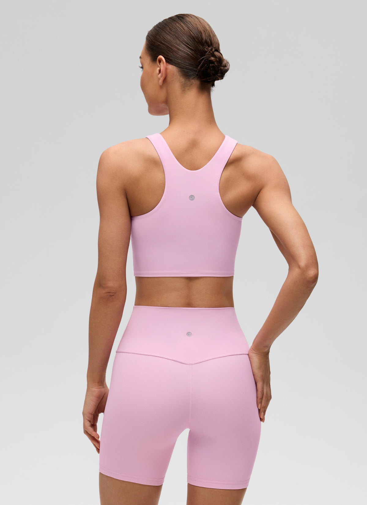 CRZ YOGA  Women's Yoga Low Support Butterluxe Tank High Neck Racerback Vita Pink @model_info:Katya