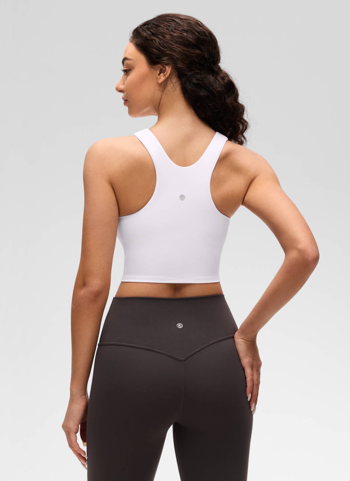 CRZ YOGA  Women's Yoga Low Support Butterluxe Tank High Neck Racerback White @model_info:Anano