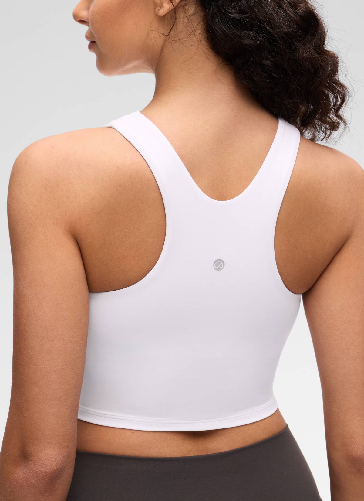 CRZ YOGA  Women's Yoga Low Support Butterluxe Tank High Neck Racerback White @model_info:Anano