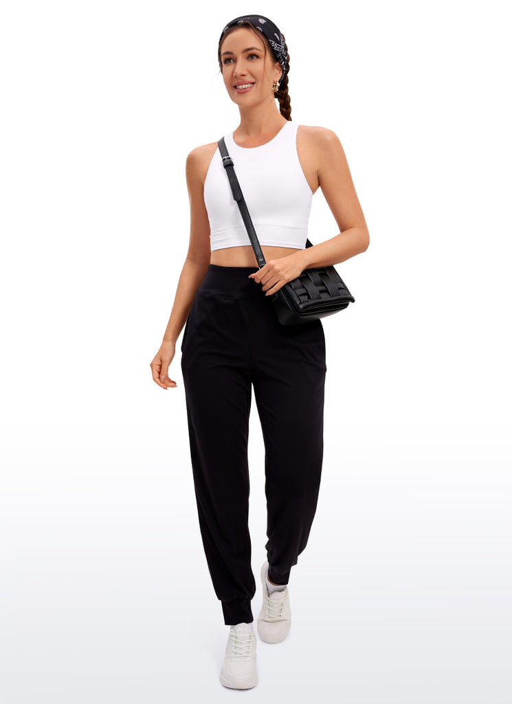 CRZ YOGA  Women's Yoga Low Support Butterluxe Tank High Neck Racerback White