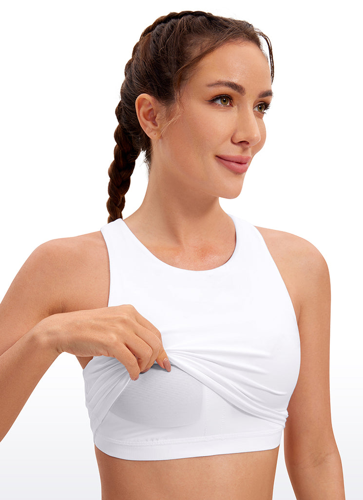 CRZ YOGA  Women's Yoga Low Support Butterluxe Tank High Neck Racerback White
