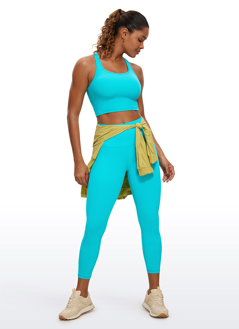 CRZ YOGA Women's Yoga Low support Butterluxe Scoop Neck Bra Y-Back Spectral Blue