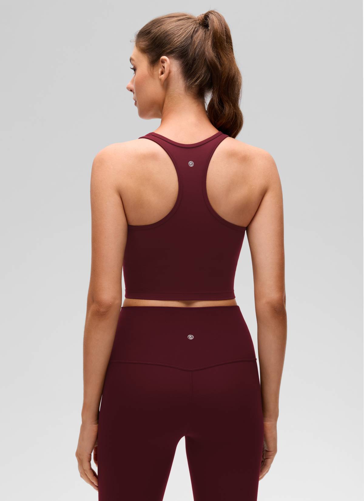CRZ YOGA Women's Yoga Low support Butterluxe Scoop Neck Bra Y-Back Red Merlot @model_info:Gelya