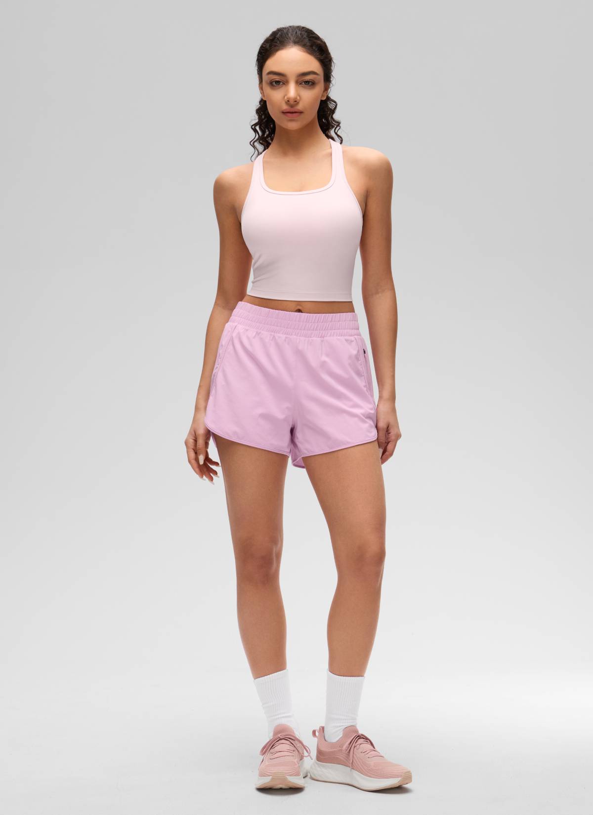 CRZ YOGA Women's Yoga Low support Butterluxe Scoop Neck Bra Y-Back Strawberry Pink @model_info:Anano