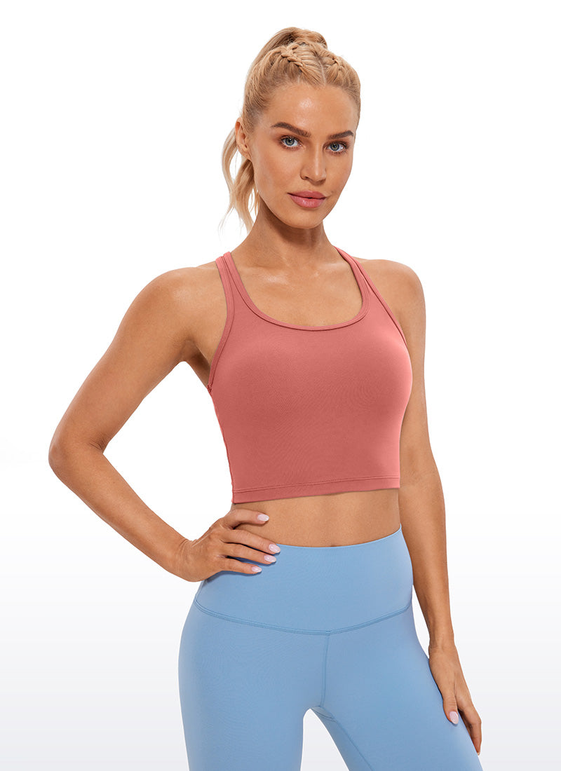 CRZ YOGA Women's Yoga Low support Butterluxe Scoop Neck Bra Y-Back Briar Rose