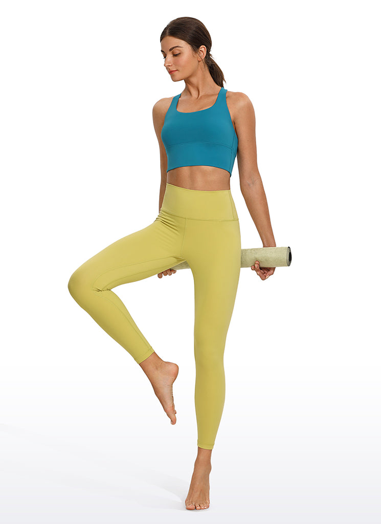 CRZ YOGA Women's Train Medium Support Nakedfeel Longline Bra Strappy Leopard Printed 1