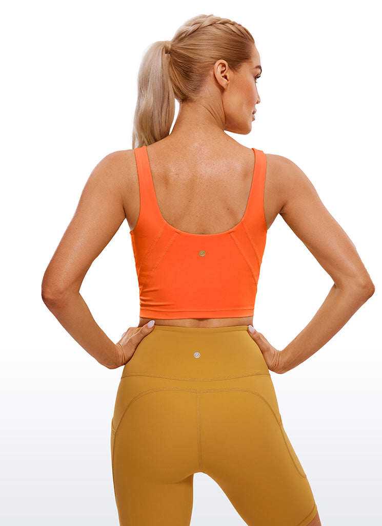 CRZ YOGA Women's Yoga Low support Butterluxe Longline Bra U-back Spectral Blue