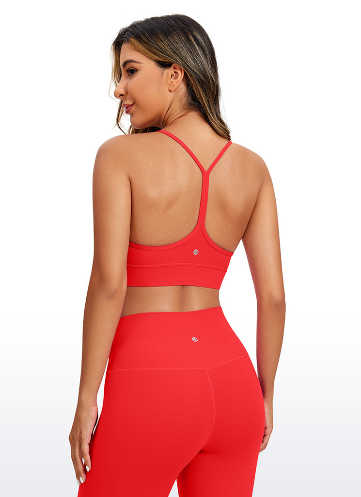 CRZ YOGA Women's Yoga Light Support Butterluxe Longline Bra Y-Back True Navy