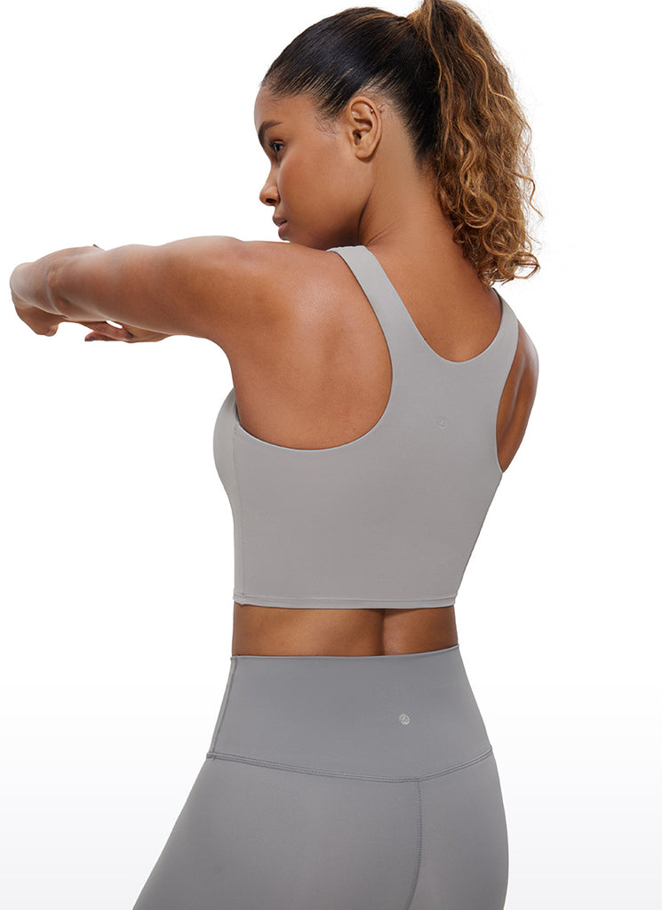 CRZ YOGA  Women's Yoga Low Support Butterluxe Tank High Neck Racerback Borealis Green
