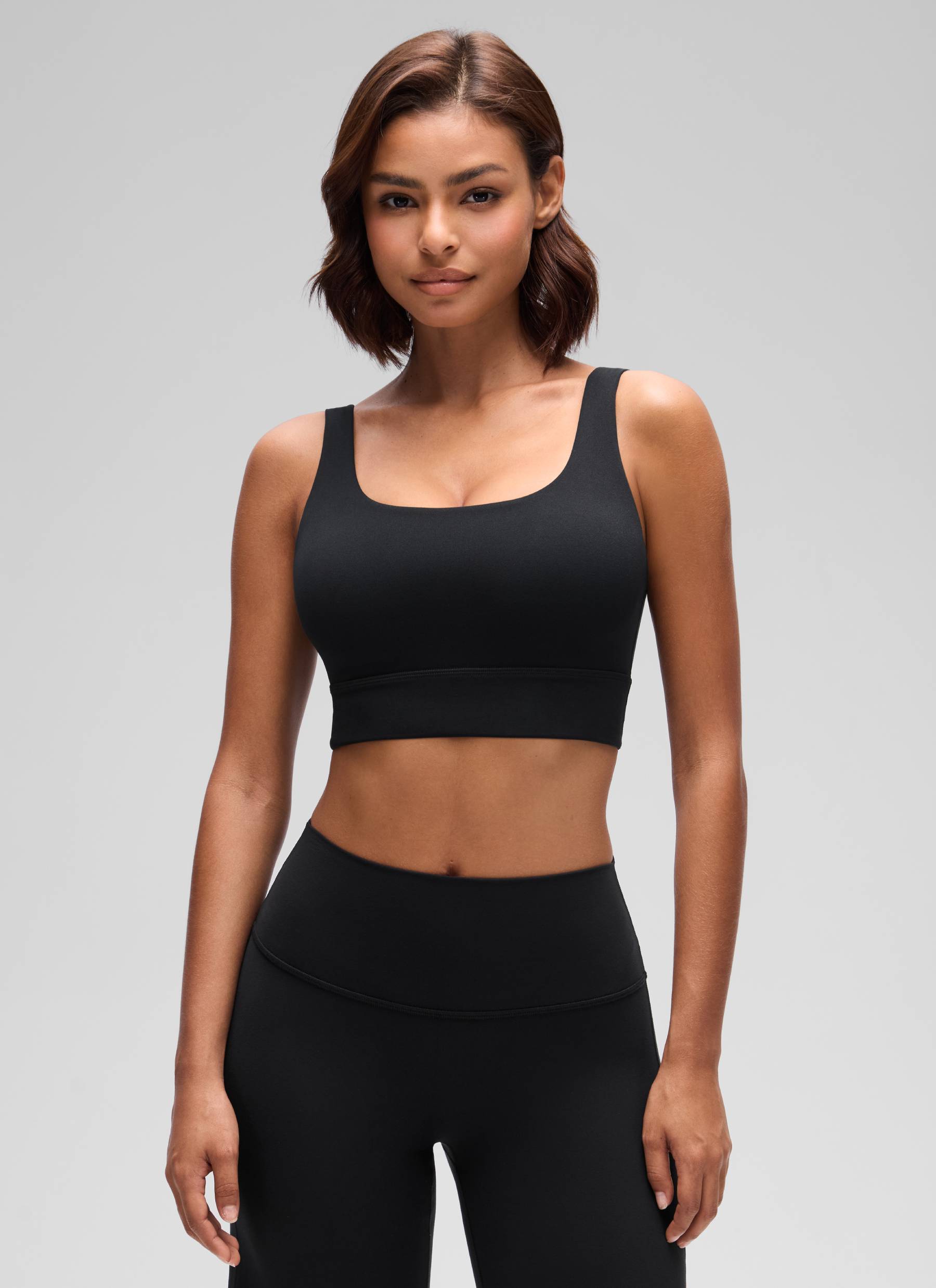 CRZ YOGA Women's Yoga Low Support Butterluxe Sport Bra U Back Longline Black @model_info:Tati