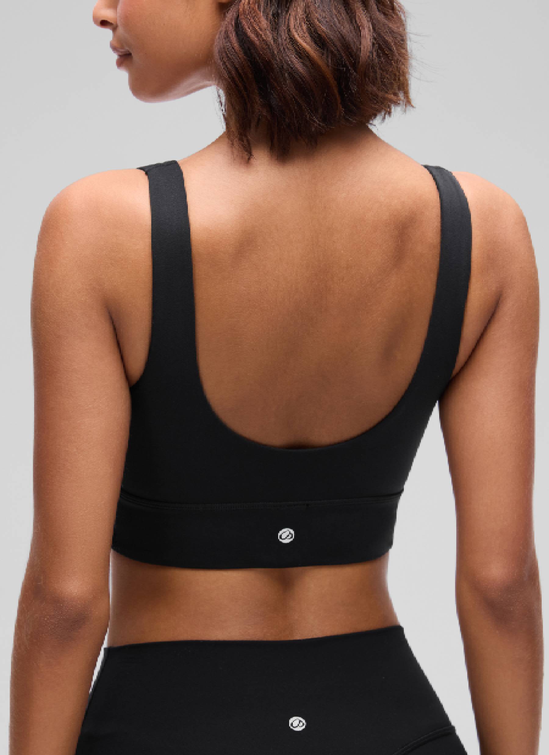 CRZ YOGA Women's Yoga Low Support Butterluxe Sport Bra U Back Longline Black @model_info:Tati