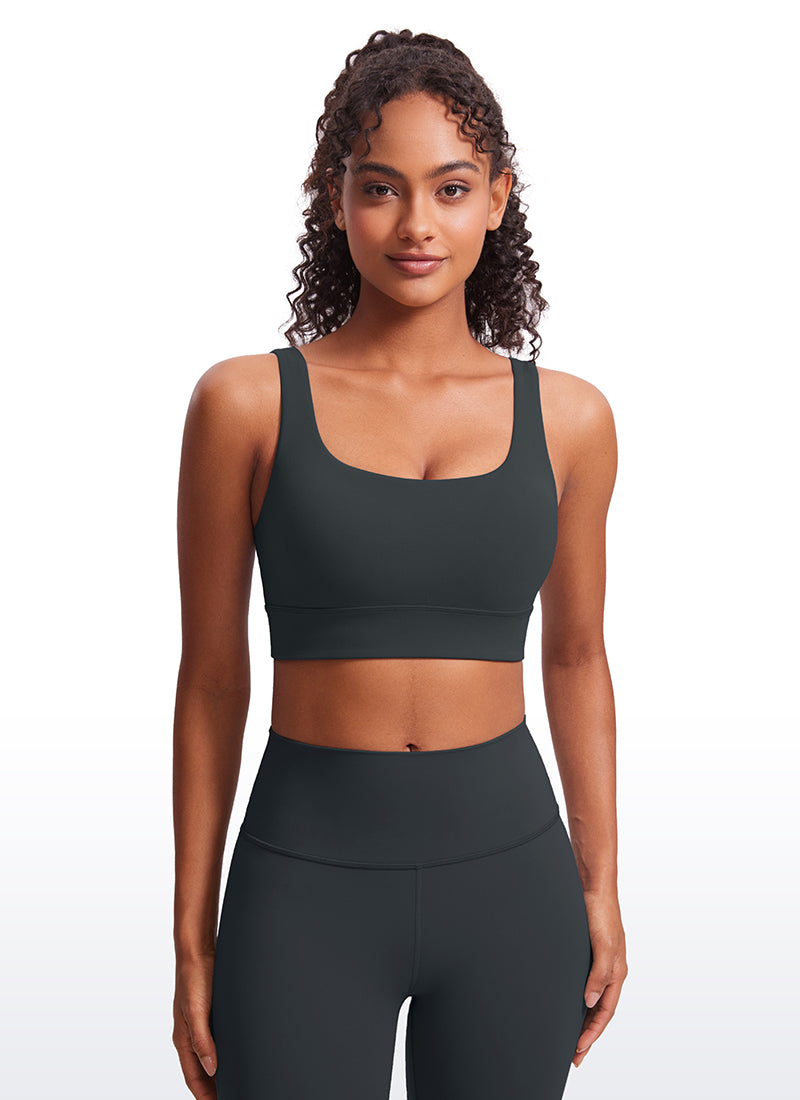 CRZ YOGA Women's Yoga Low Support Butterluxe Sport Bra U Back Longline Melanite