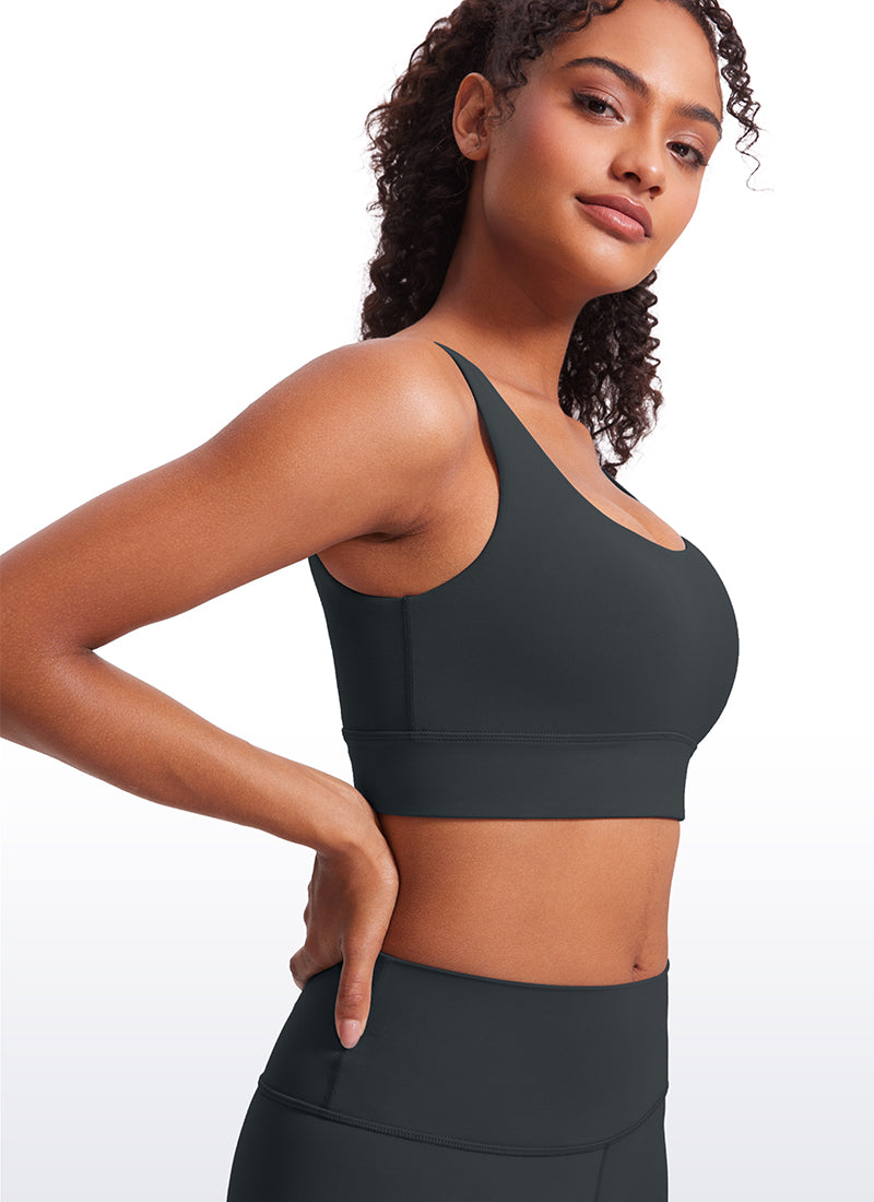 CRZ YOGA Women's Yoga Low Support Butterluxe Sport Bra U Back Longline Melanite