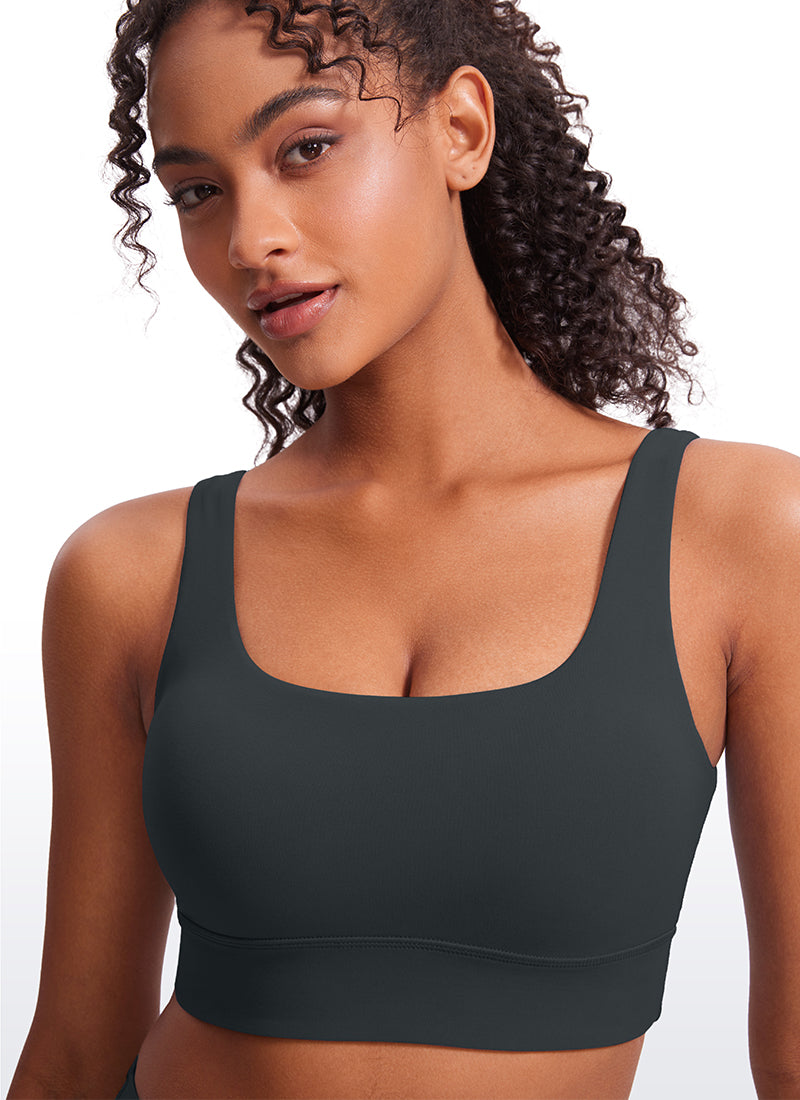 CRZ YOGA Women's Yoga Low Support Butterluxe Sport Bra U Back Longline Melanite