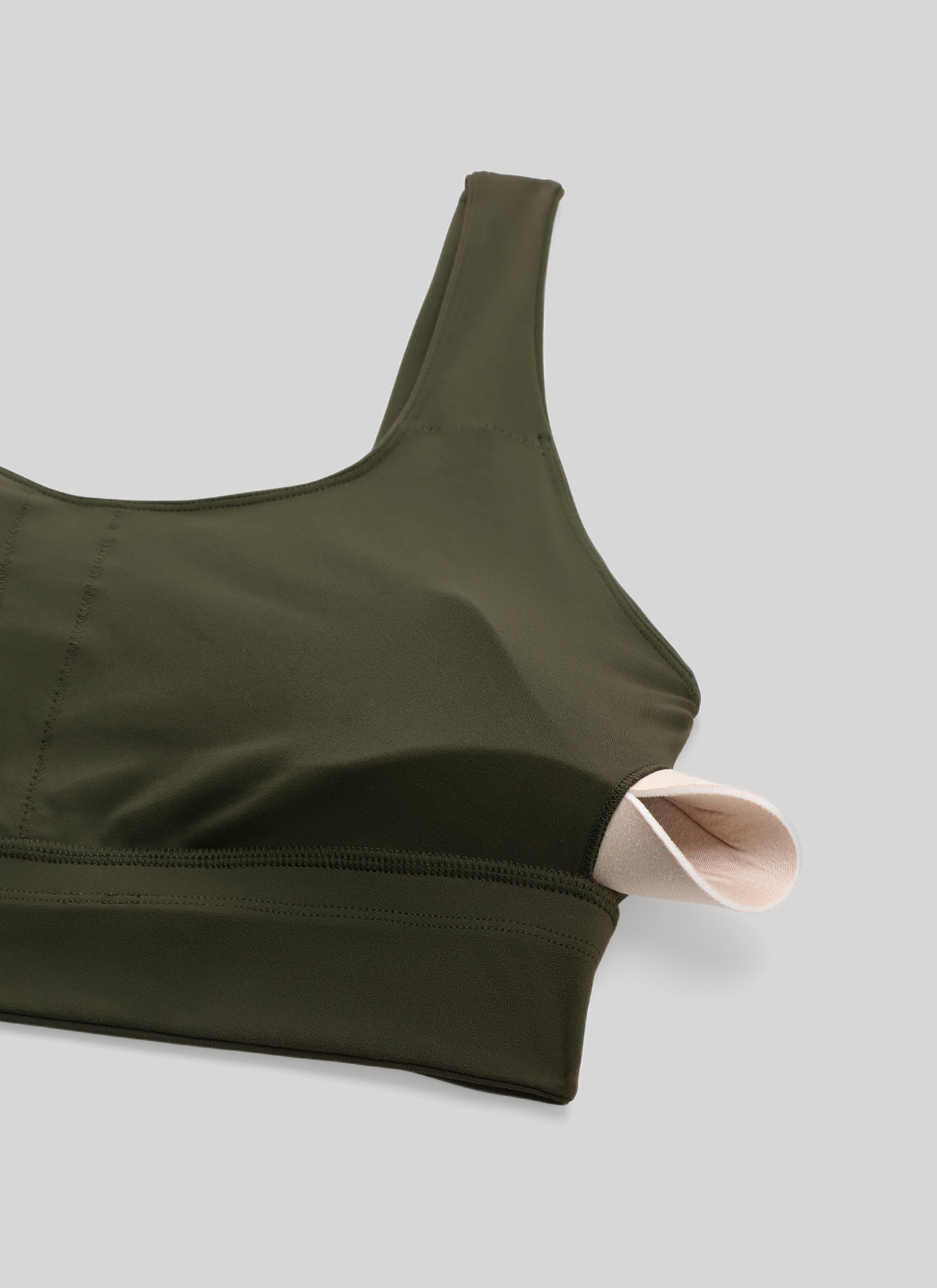 CRZ YOGA Women's Yoga Low Support Butterluxe Sport Bra U Back Longline Olive Green @model_info:NEW