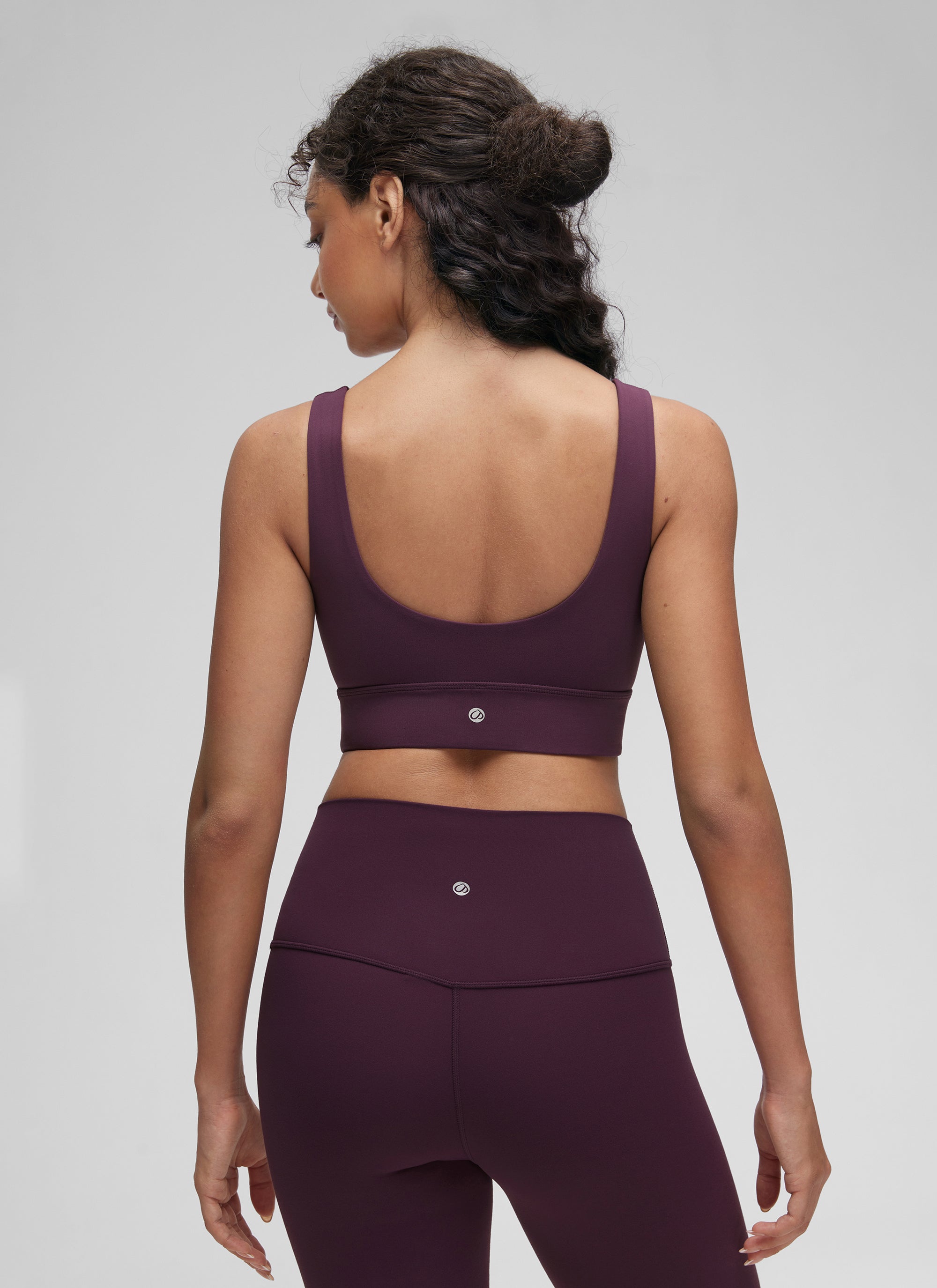 CRZ YOGA Women's Yoga Low Support Butterluxe Sport Bra U Back Longline Deep Purple