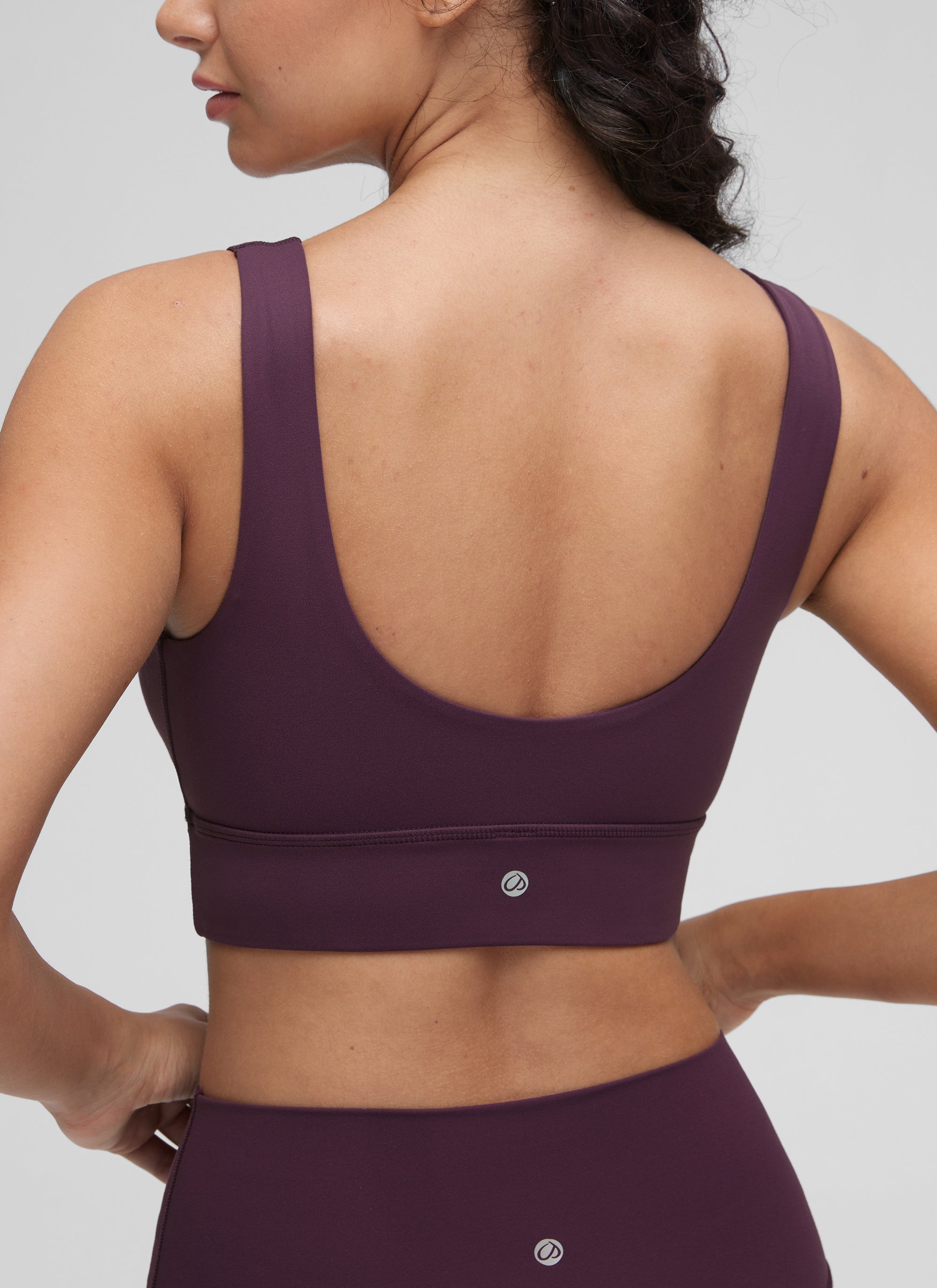 CRZ YOGA Women's Yoga Low Support Butterluxe Sport Bra U Back Longline Deep Purple