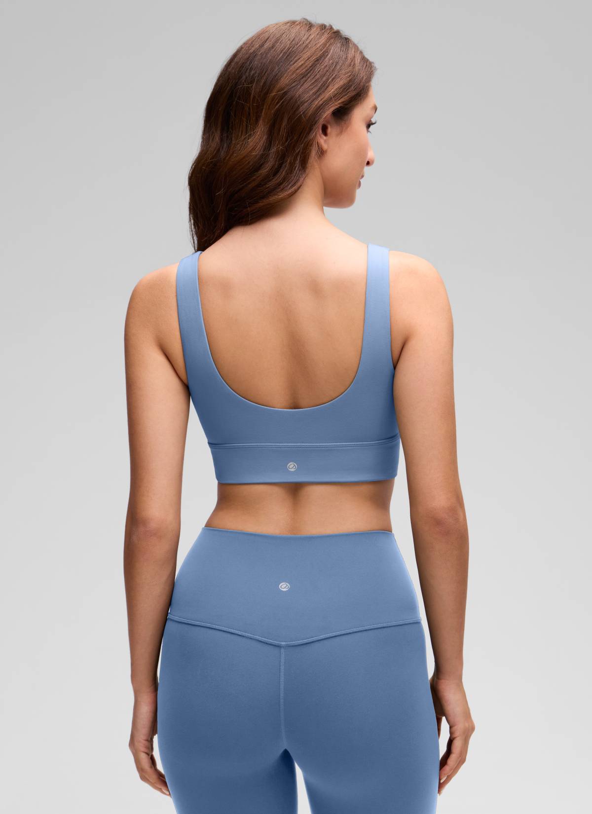 CRZ YOGA Women's Yoga Low Support Butterluxe Sport Bra U Back Longline Oasis Blue @model_info:Inga