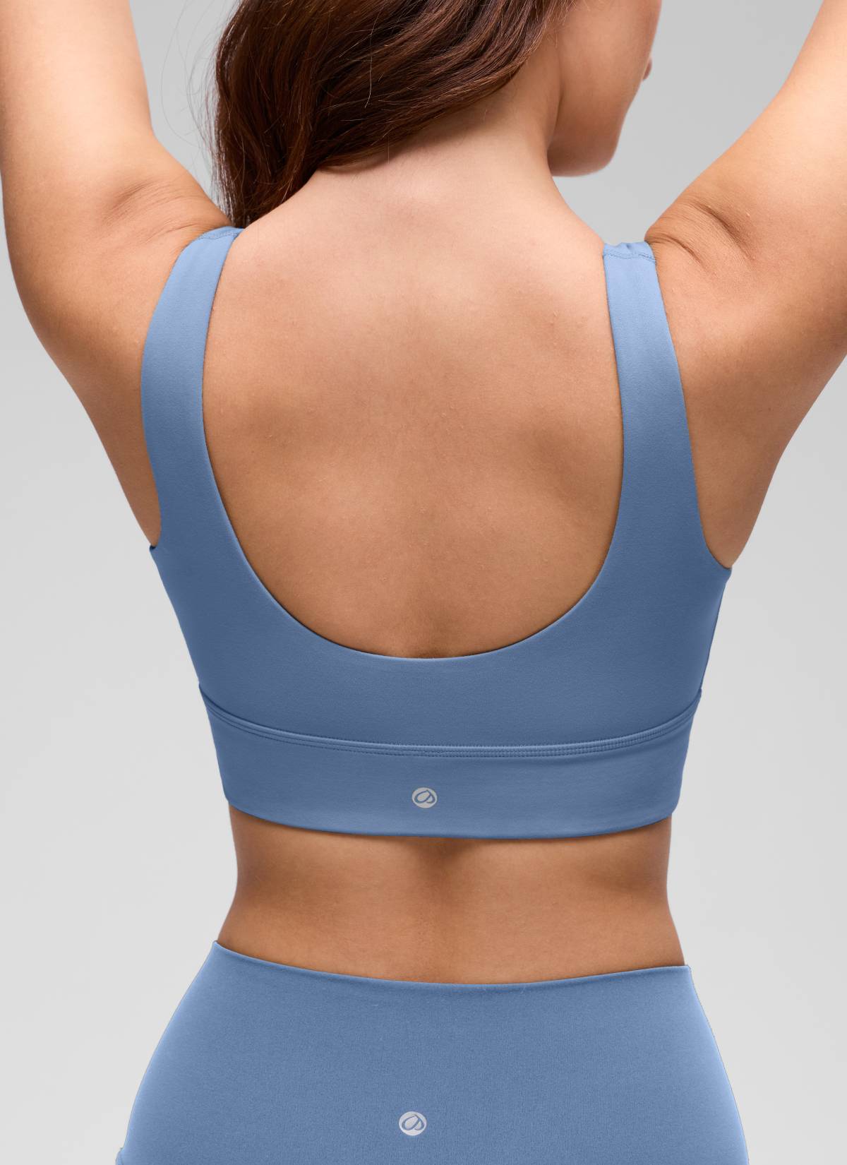 CRZ YOGA Women's Yoga Low Support Butterluxe Sport Bra U Back Longline Oasis Blue @model_info:Inga