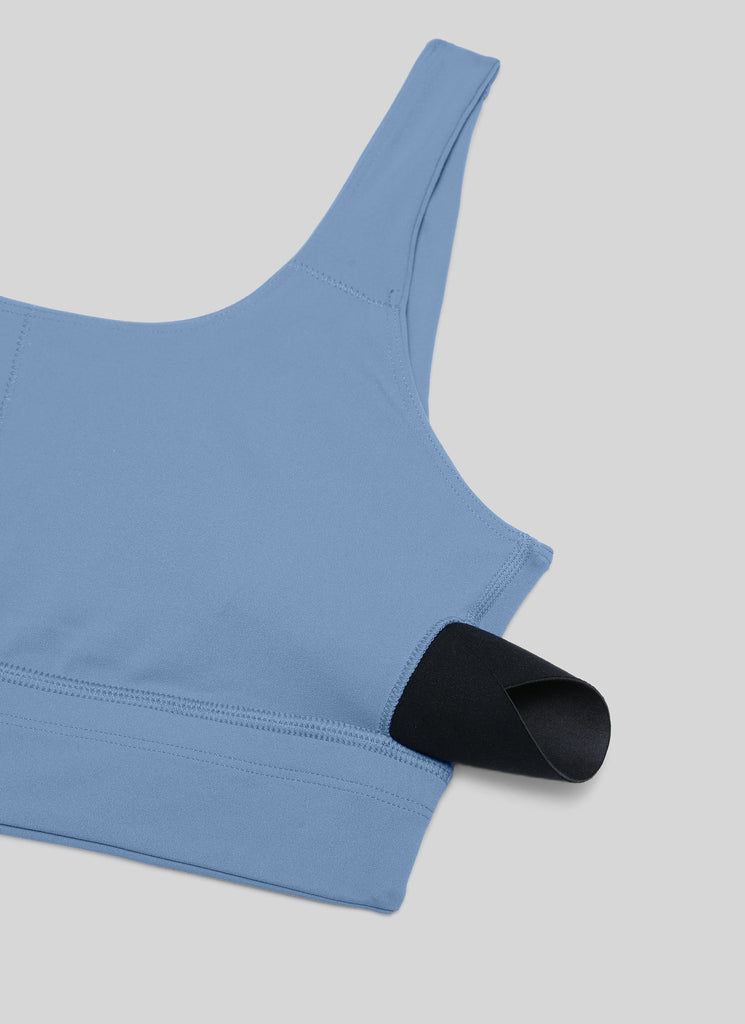 CRZ YOGA Women's Yoga Low Support Butterluxe Sport Bra U Back Longline Oasis Blue